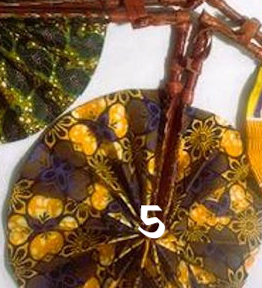 Fan with wooden handle