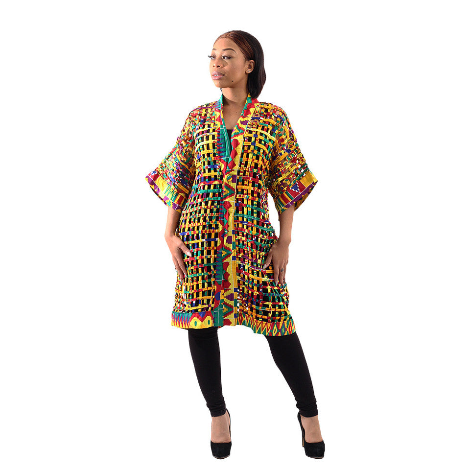 Mesh Jacket African-Made Kente Mesh Jacket, knee length